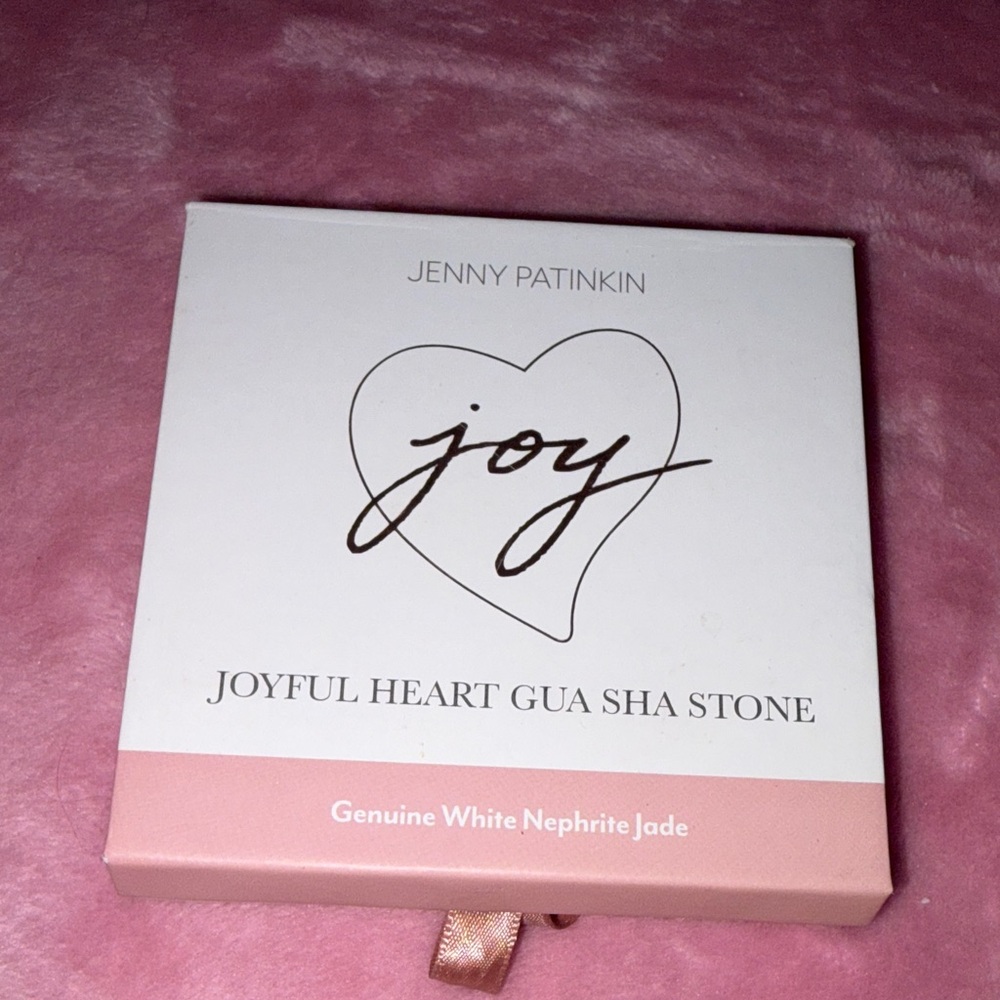 Jenny Patinkin Joyful Heart Genuine White Jade Gua Sha Stone NWT - Picture 2 of 3